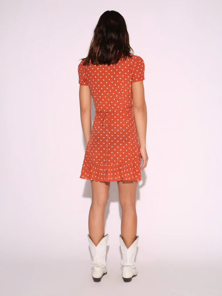 Realisation Par -Valentina Polka Dot Rust Mini Dress